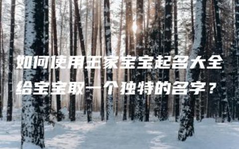 如何使用王家宝宝起名大全给宝宝取一个独特的名字？