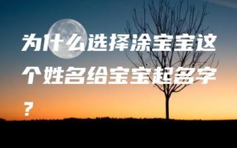 为什么选择涂宝宝这个姓名给宝宝起名字？