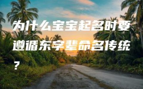 为什么宝宝起名时要遵循东字辈命名传统？