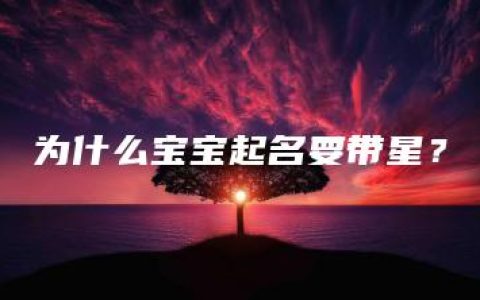 为什么宝宝起名要带星？