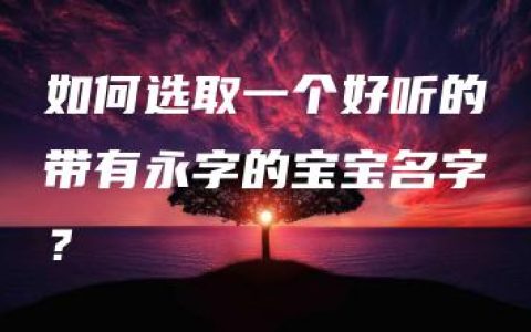 如何选取一个好听的带有永字的宝宝名字？