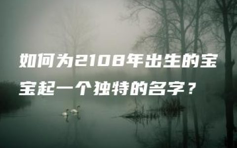 如何为2108年出生的宝宝起一个独特的名字？