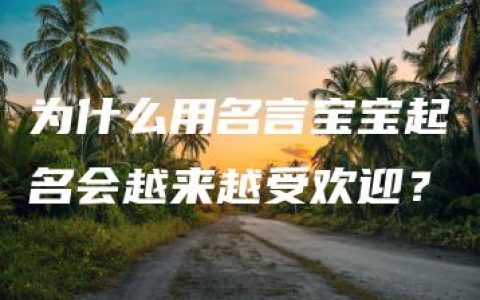 为什么用名言宝宝起名会越来越受欢迎？