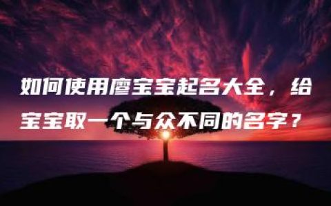 如何使用廖宝宝起名大全，给宝宝取一个与众不同的名字？