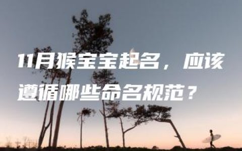 11月猴宝宝起名，应该遵循哪些命名规范？