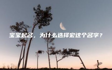 宝宝起名，为什么选择宏这个名字？