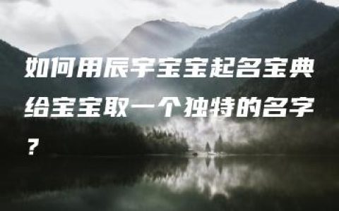 如何用辰宇宝宝起名宝典给宝宝取一个独特的名字？