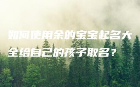 如何使用余的宝宝起名大全给自己的孩子取名？