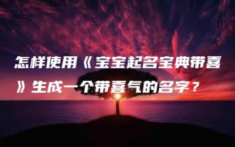 怎样使用《宝宝起名宝典带喜》生成一个带喜气的名字？