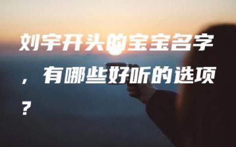 刘宇开头的宝宝名字，有哪些好听的选项？