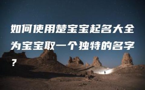 如何使用楚宝宝起名大全为宝宝取一个独特的名字？