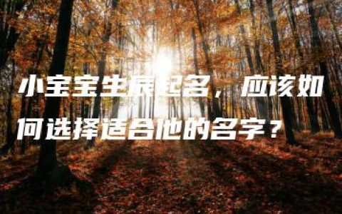 小宝宝生辰起名，应该如何选择适合他的名字？