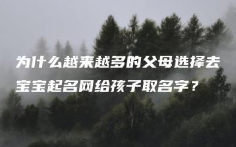 为什么越来越多的父母选择去宝宝起名网给孩子取名字？