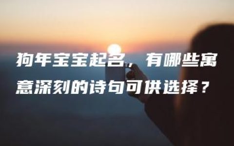 狗年宝宝起名，有哪些寓意深刻的诗句可供选择？