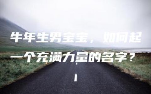 牛年生男宝宝，如何起一个充满力量的名字？