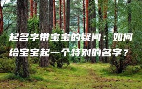 起名字带宝宝的疑问：如何给宝宝起一个特别的名字？