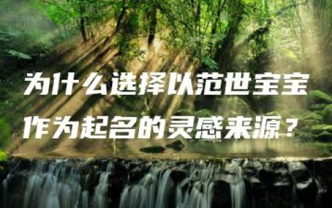 为什么选择以范世宝宝作为起名的灵感来源？