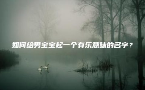 如何给男宝宝起一个有乐意味的名字？