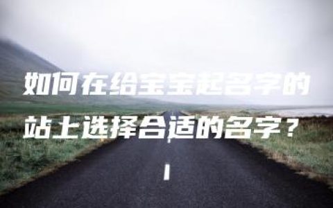 如何在给宝宝起名字的站上选择合适的名字？