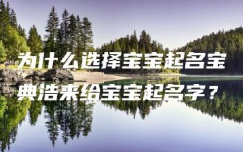 为什么选择宝宝起名宝典浩来给宝宝起名字？