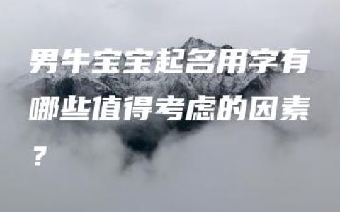 男牛宝宝起名用字有哪些值得考虑的因素？