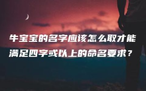 牛宝宝的名字应该怎么取才能满足四字或以上的命名要求？