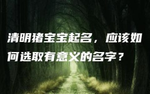 清明猪宝宝起名，应该如何选取有意义的名字？