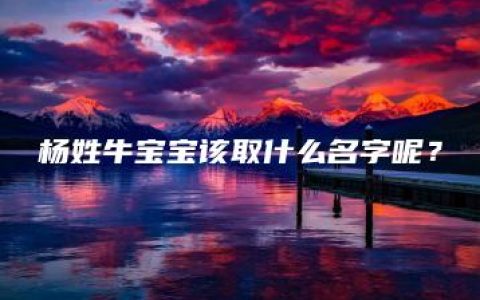 杨姓牛宝宝该取什么名字呢？