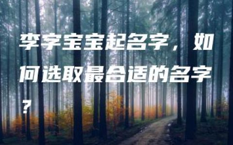 李字宝宝起名字，如何选取最合适的名字？