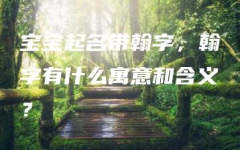 宝宝起名带翰字，翰字有什么寓意和含义？