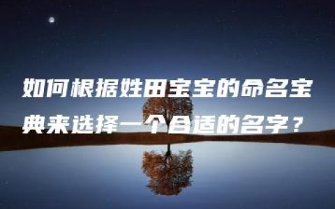 如何根据姓田宝宝的命名宝典来选择一个合适的名字？