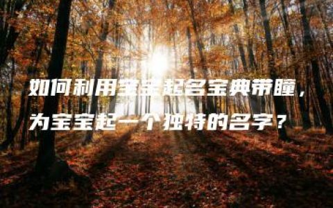 如何利用宝宝起名宝典带瞳，为宝宝起一个独特的名字？