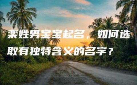 栾姓男宝宝起名，如何选取有独特含义的名字？