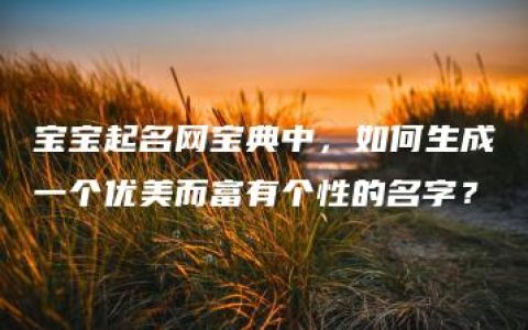 宝宝起名网宝典中，如何生成一个优美而富有个性的名字？