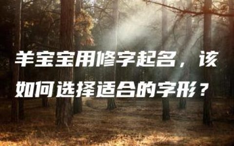 羊宝宝用修字起名，该如何选择适合的字形？