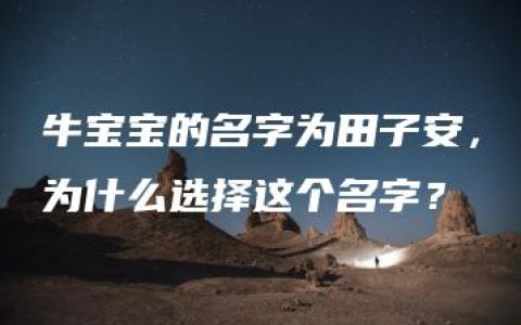 牛宝宝的名字为田子安，为什么选择这个名字？