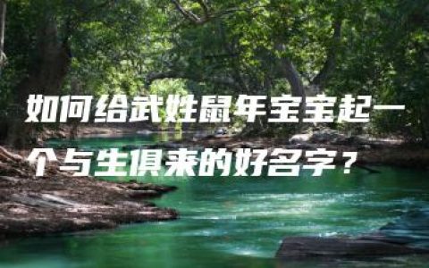 如何给武姓鼠年宝宝起一个与生俱来的好名字？