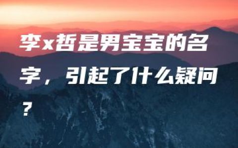 李x哲是男宝宝的名字，引起了什么疑问？