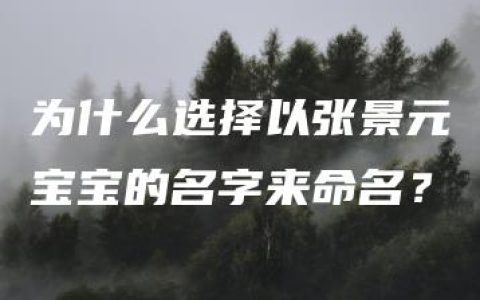 为什么选择以张景元宝宝的名字来命名？