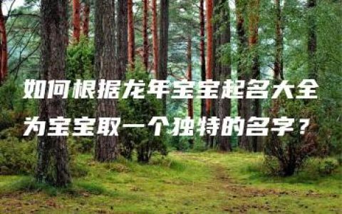 如何根据龙年宝宝起名大全为宝宝取一个独特的名字？