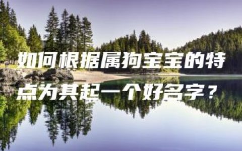 如何根据属狗宝宝的特点为其起一个好名字？