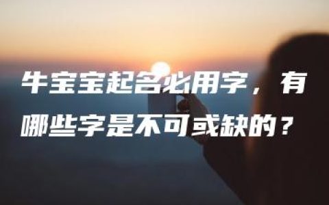 牛宝宝起名必用字，有哪些字是不可或缺的？