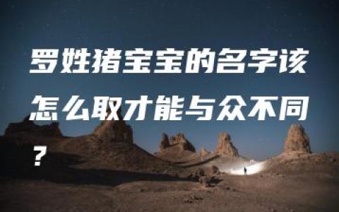 罗姓猪宝宝的名字该怎么取才能与众不同？