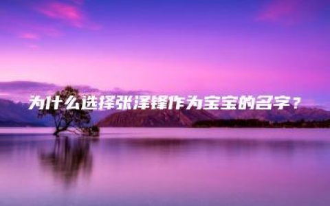 为什么选择张泽锋作为宝宝的名字？