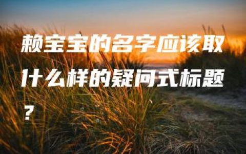 赖宝宝的名字应该取什么样的疑问式标题？