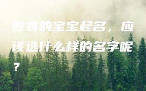 姓袁的宝宝起名，应该选什么样的名字呢？