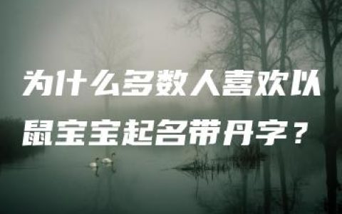 为什么多数人喜欢以鼠宝宝起名带丹字？