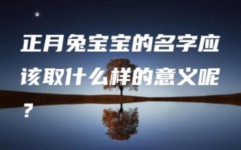 正月兔宝宝的名字应该取什么样的意义呢？