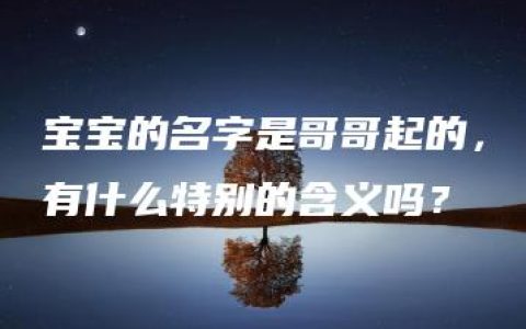 宝宝的名字是哥哥起的，有什么特别的含义吗？