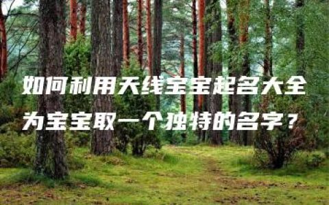 如何利用天线宝宝起名大全为宝宝取一个独特的名字？